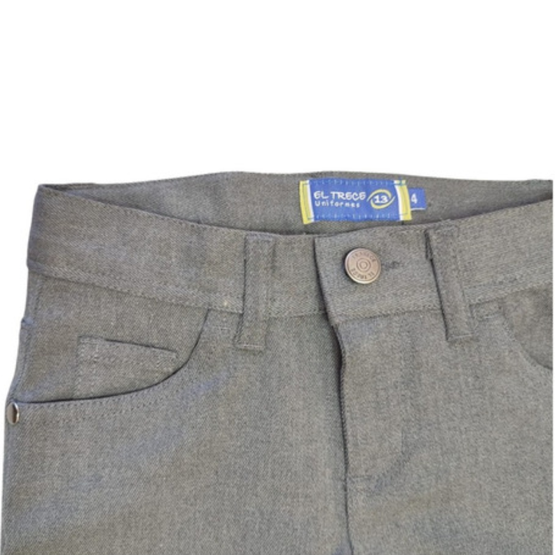 Pantalón Escolar Mujer Elasticado Gris -2