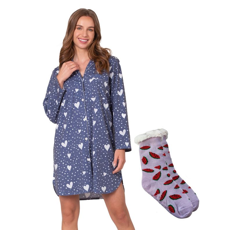 Pack Camisola Botones Mujer 8686 + Calcetín Sherpa A294-0