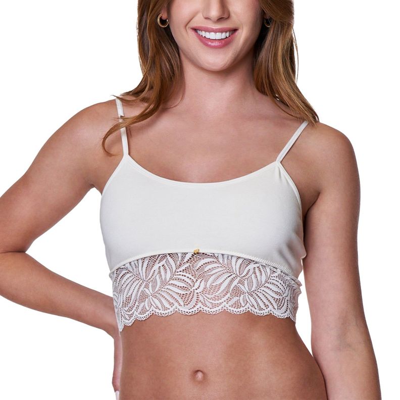 Sostén Top Algodón Lycra Encaje 30003-0