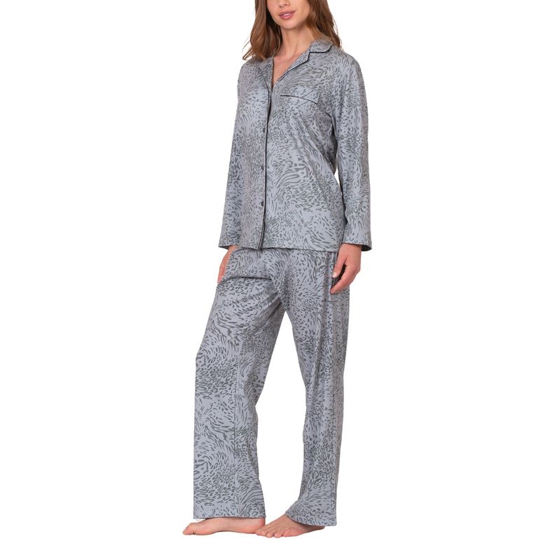 Pijama Botones Animal Print Mujer 8678-1
