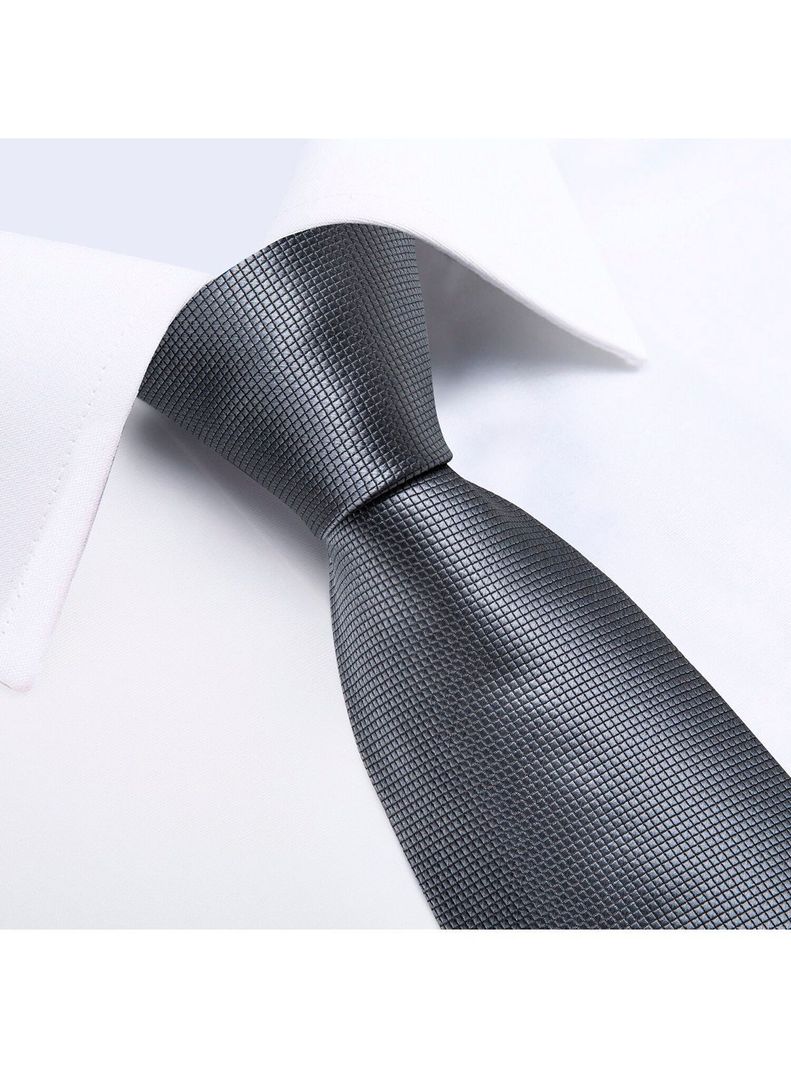 Set Corbata + Paño + Collera formal hombre. Modelo Gris Classic-2