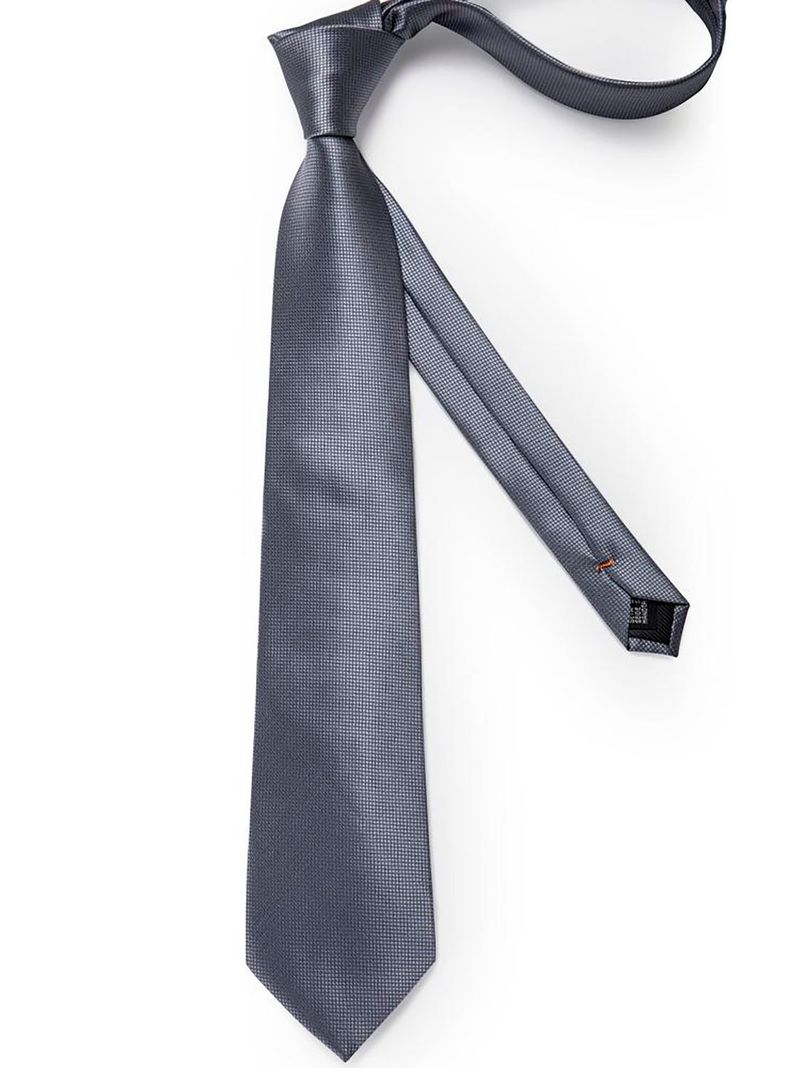 Set Corbata + Paño + Collera formal hombre. Modelo Gris Classic-5