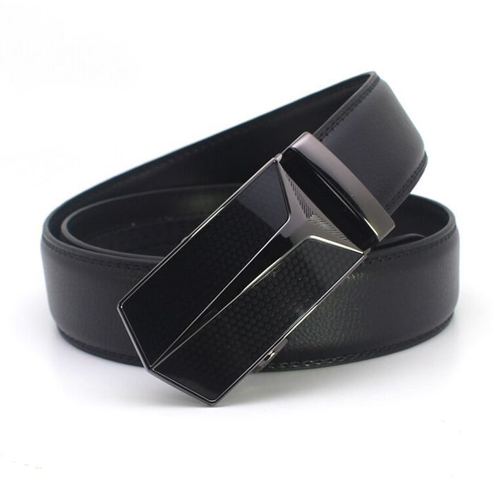 Cinturon ejecutivo automatico cuero negro hombre. Modelo Daimler Premium-0