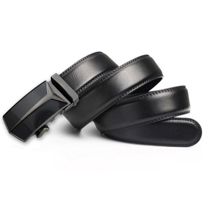 Cinturon ejecutivo automatico cuero negro hombre. Modelo Daimler Premium-1