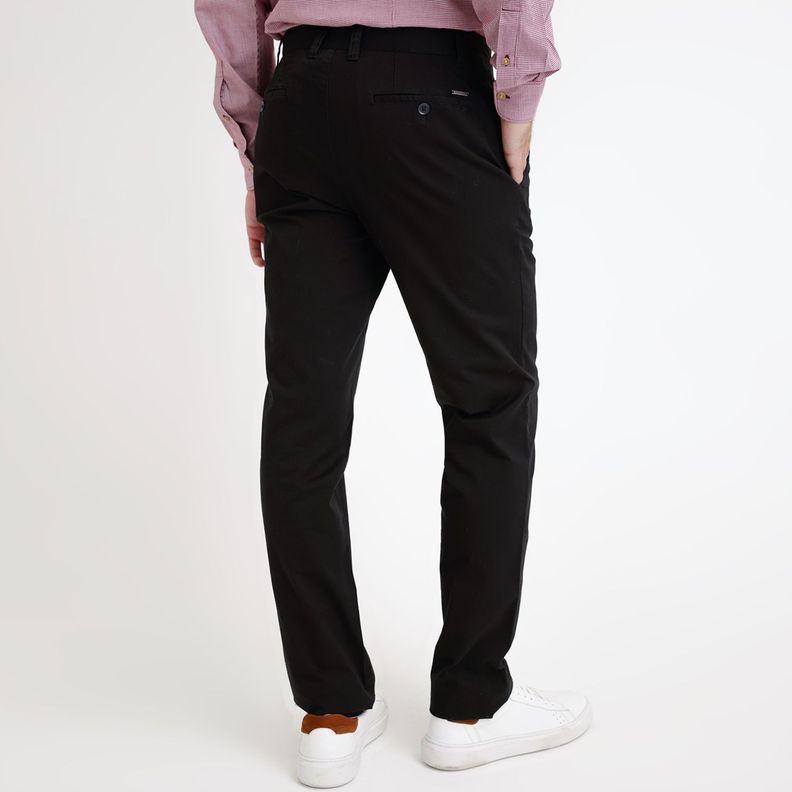 Pantalón Trial Slim Hombre Algodón Liso Vinci Semiformal Negro-1