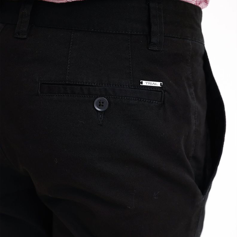 Pantalón Trial Slim Hombre Algodón Liso Vinci Semiformal Negro-2