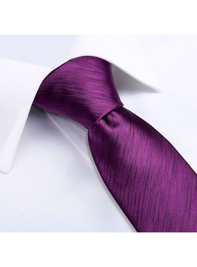 Set Corbata + Paño + Collera formal hombre. Modelo Dark Violet-2
