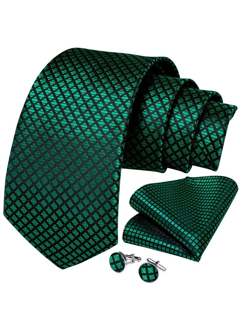 Set Corbata + Paño + Collera formal hombre. Modelo Reptile-0