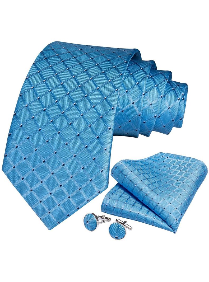 Set Corbata + Paño + Collera formal hombre. Modelo Blue Sky-0