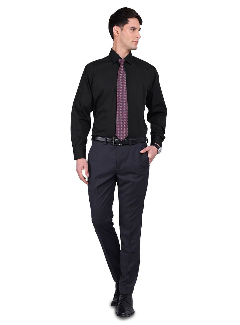 Camisa Negra Van Heusen Hombre Formal Tailored Fit Sin Bolsillo Cuello Italiano-3