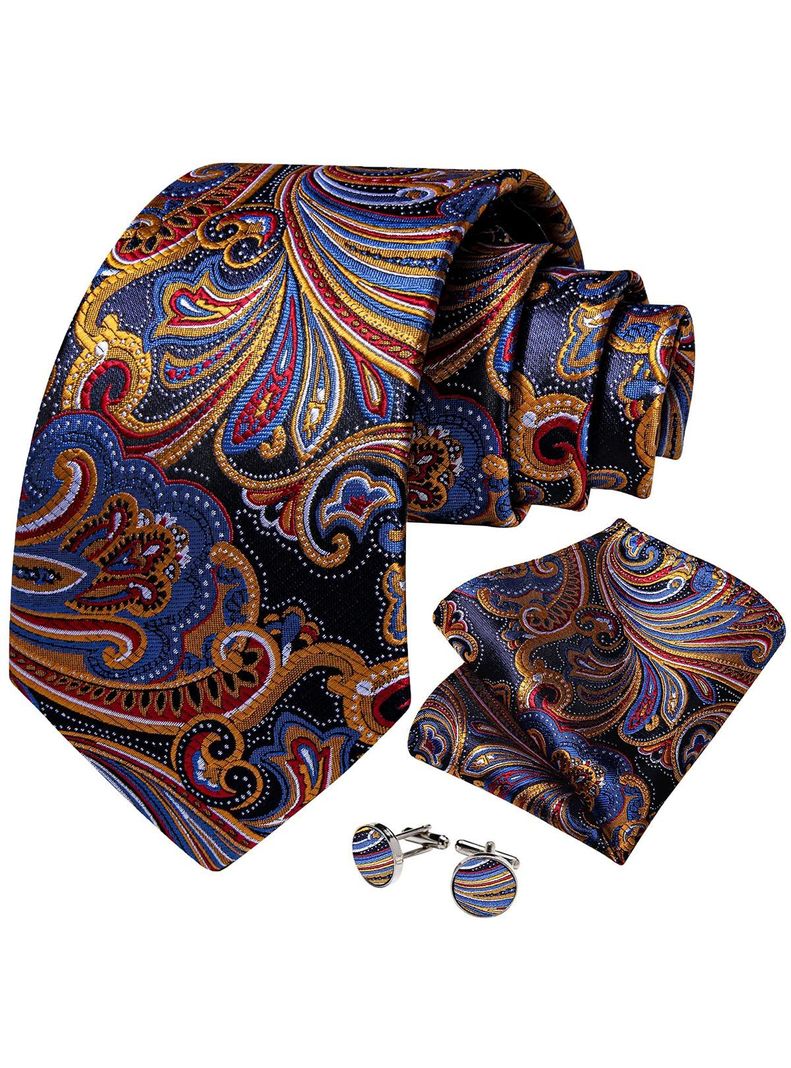Corbata Hombre Seda con paño y colleras. Modelo Multicolor Du Soleil-0