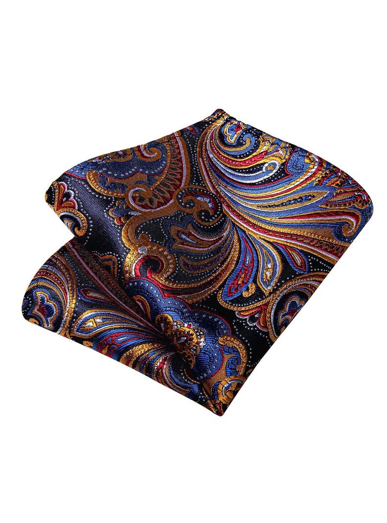 Corbata Hombre Seda con paño y colleras. Modelo Multicolor Du Soleil-3