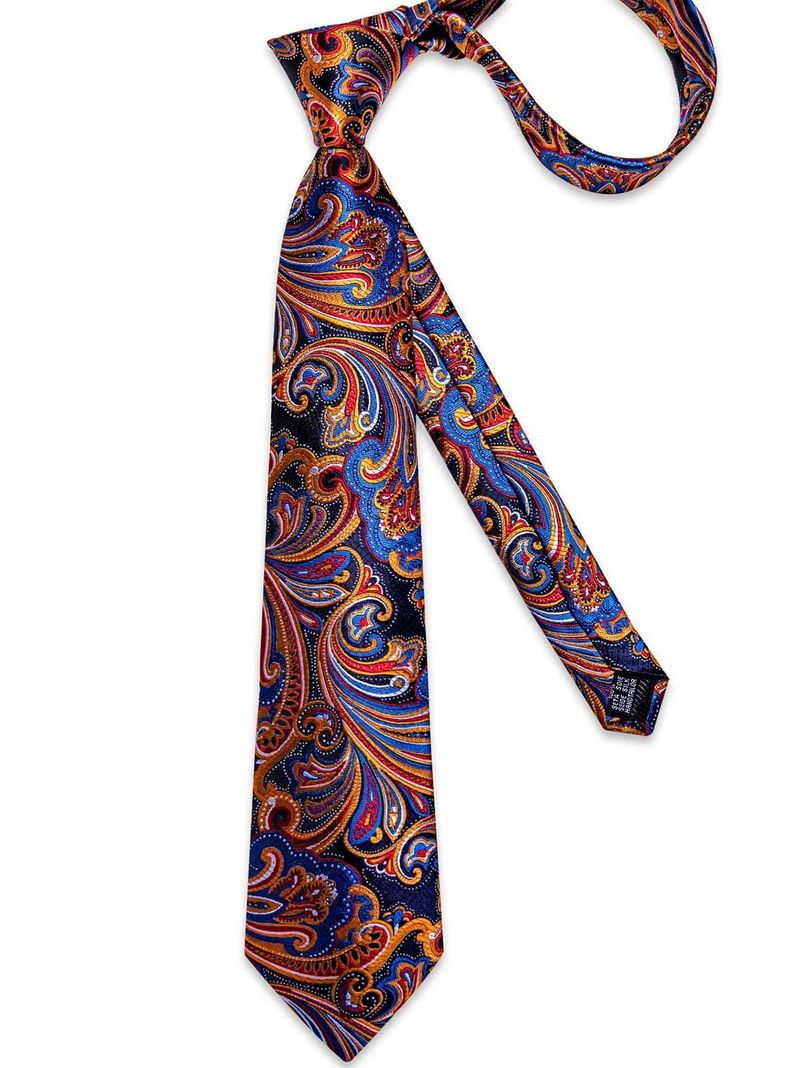 Corbata Hombre Seda con paño y colleras. Modelo Multicolor Du Soleil-4