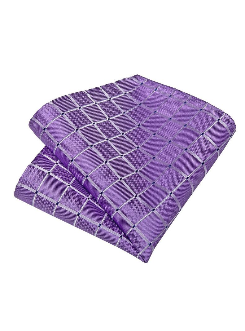 Corbata Hombre Seda con paño y colleras. Modelo Sangre Violeta-3