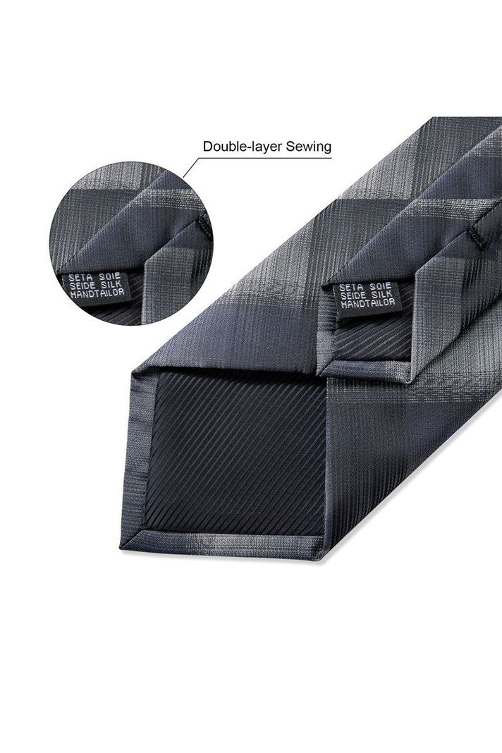 Set Corbata + Paño + Collera formal hombre. Modelo Gris Cenizas-4