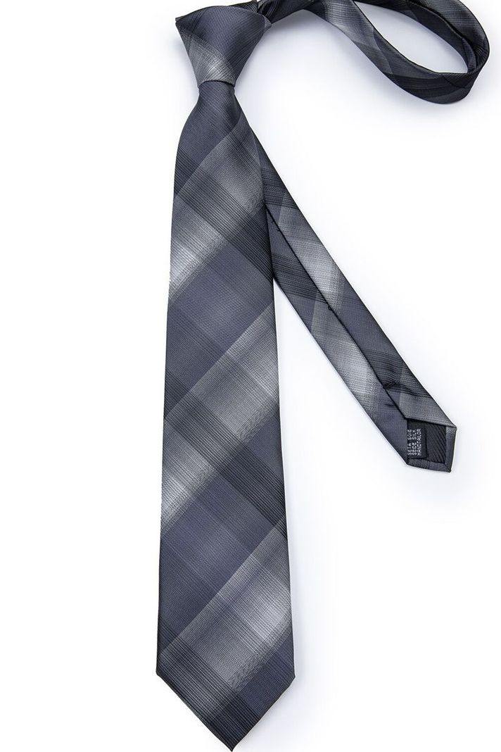 Set Corbata + Paño + Collera formal hombre. Modelo Gris Cenizas-2