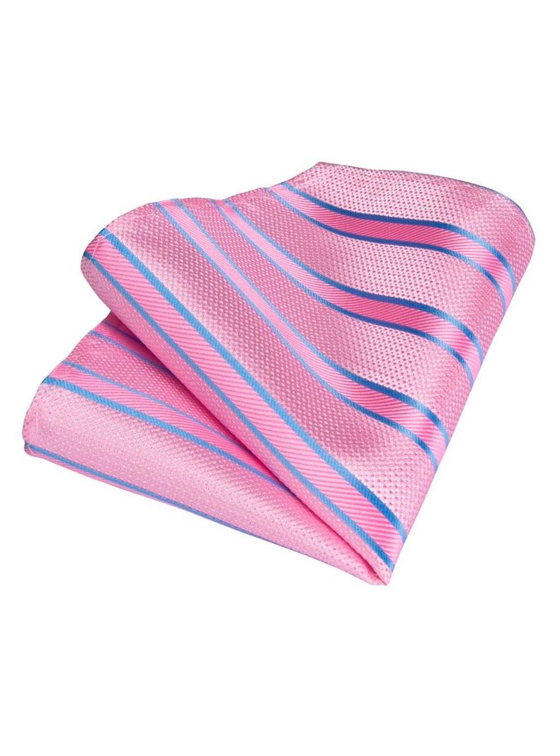 Set Corbata + Paño + Collera formal hombre. Modelo Rosa y Celeste-3