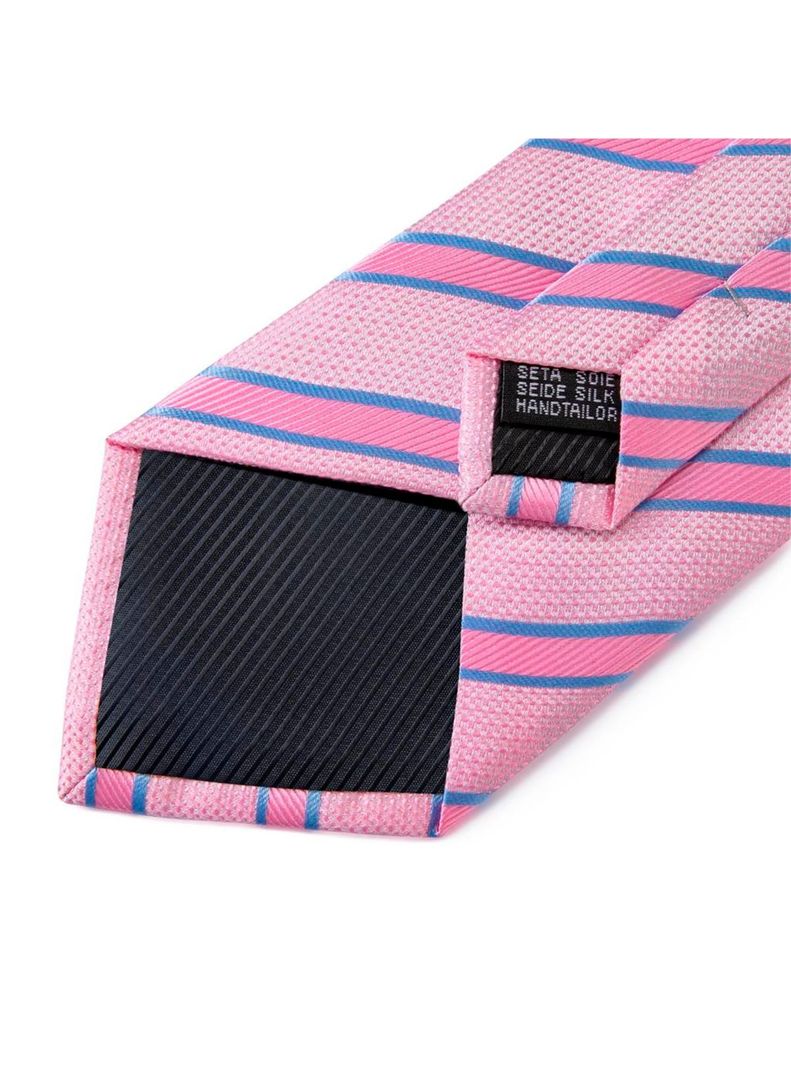 Set Corbata + Paño + Collera formal hombre. Modelo Rosa y Celeste-4