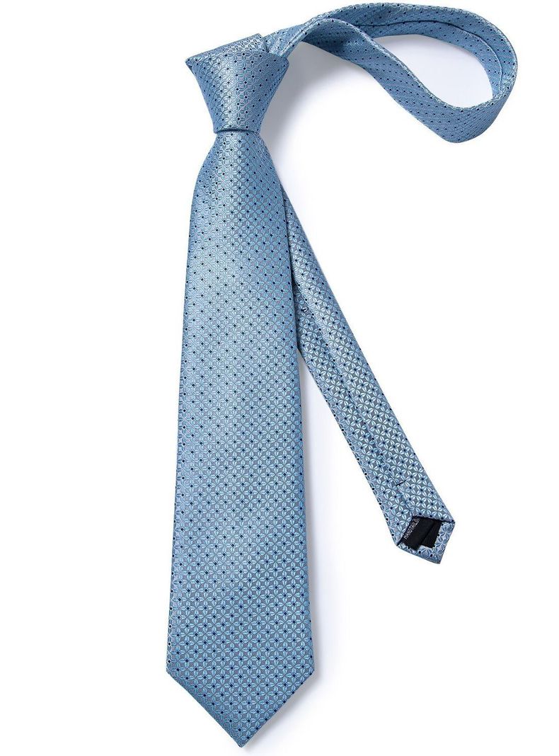 Corbata Celeste + Paño + Collera formal hombre. Modelo Celeste Diamantes-4