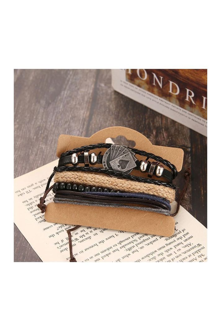 Pulsera Cuero Unisex. Modelo Poker Royal-3