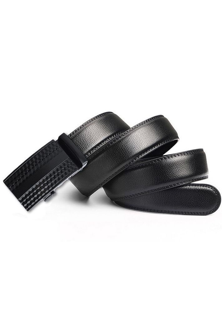 Cinturon ejecutivo automatico cuero negro hombre. Cheng Black-0