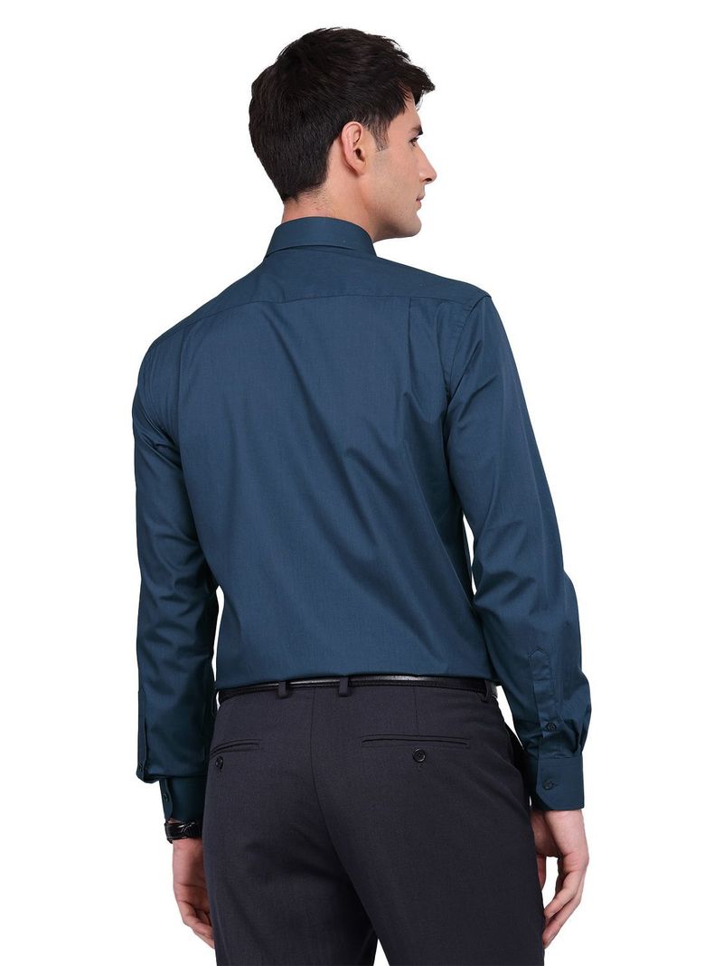 Camisa Formal Slim Fit Van Heusen Azul Turquesa Oscuro Hombre Sin Bolsillo-2