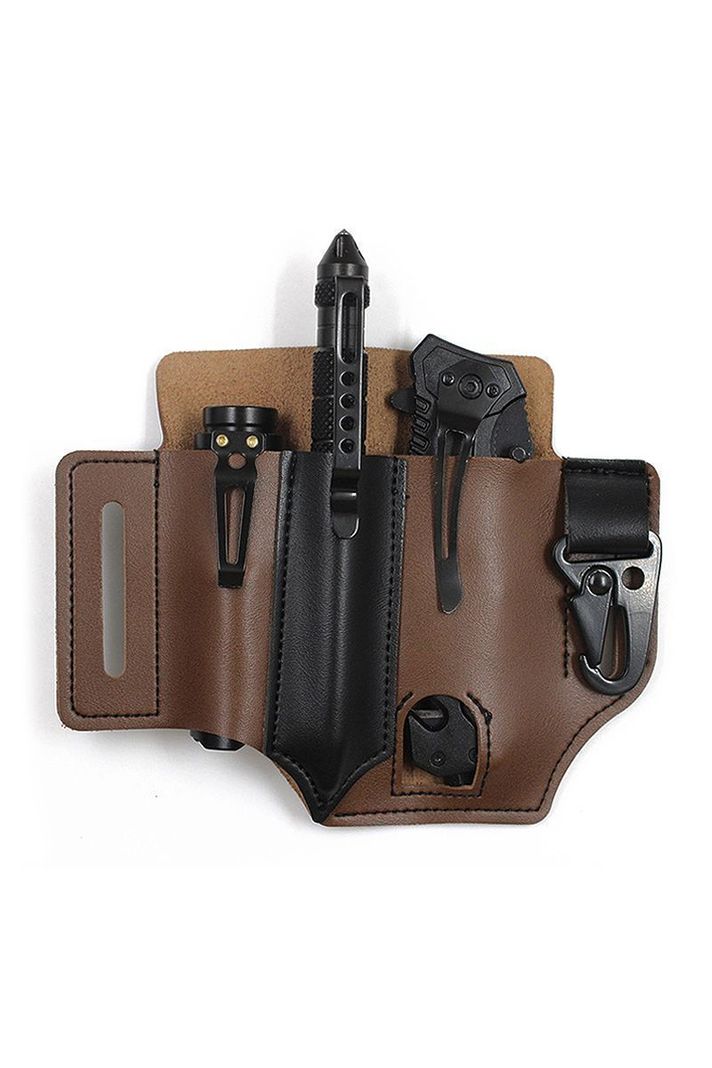 Organizador Táctico Cintura Hombre. Para Llaves y Accesorios. Café y Negro-0