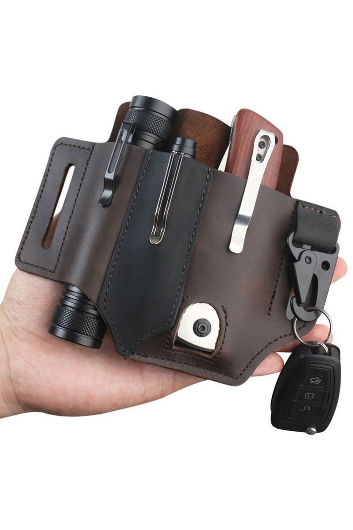 Organizador Táctico Cintura Hombre. Para Llaves y Accesorios. Café y Negro-3