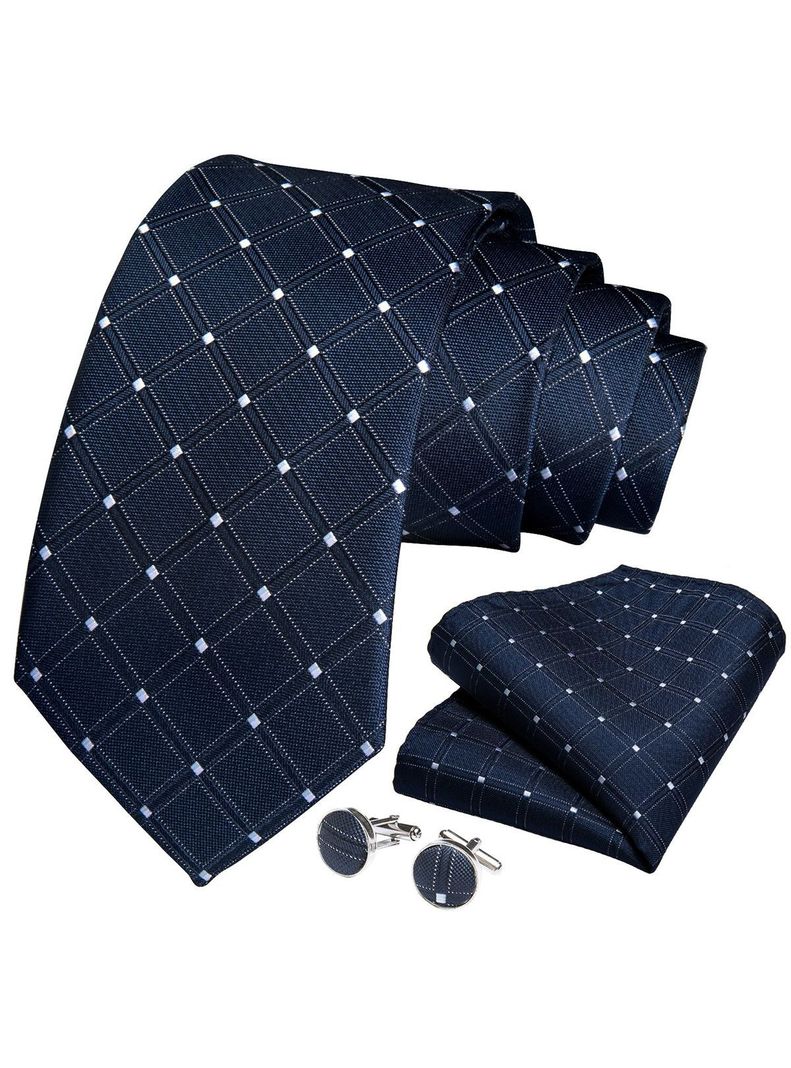 Set Corbata + Paño + Collera formal hombre. Modelo Night Ocean-0