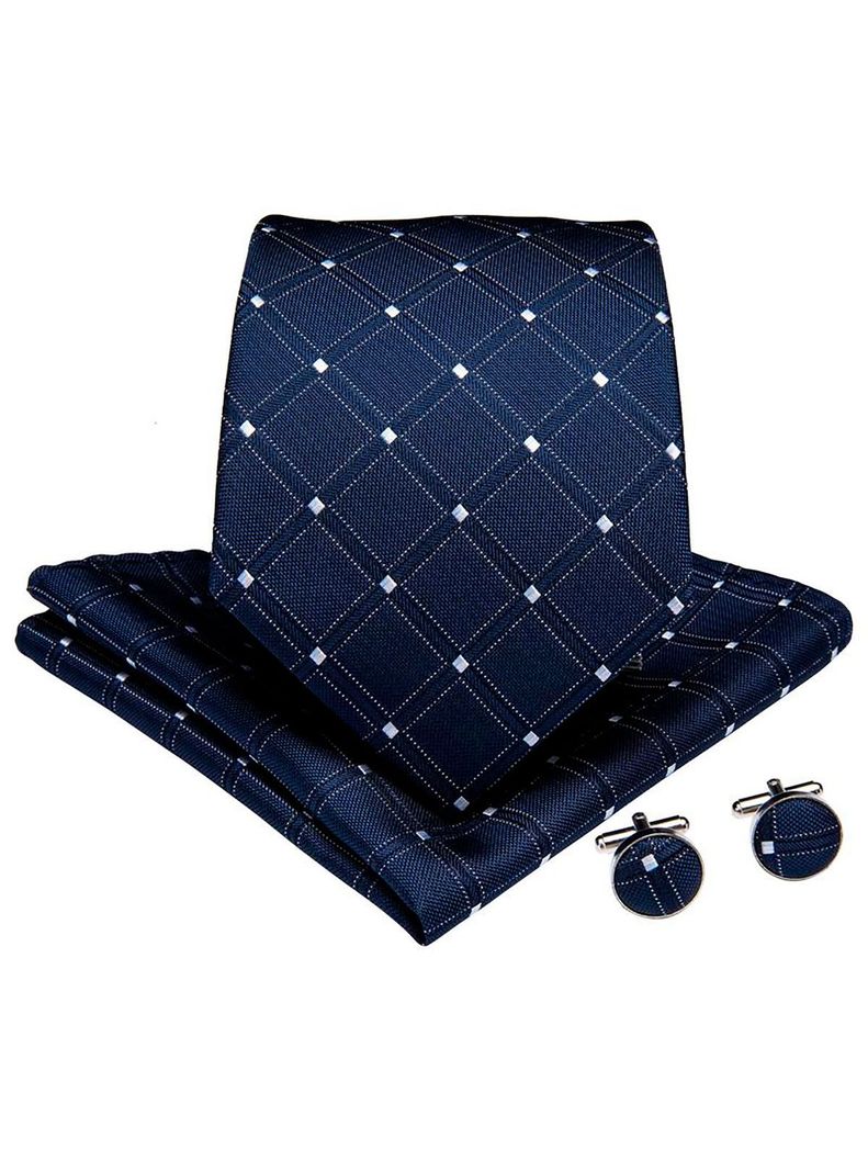 Set Corbata + Paño + Collera formal hombre. Modelo Night Ocean-4