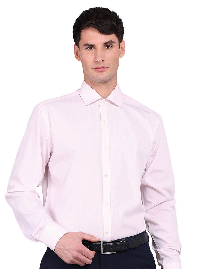 Camisa Rosa Claro Van Heusen Formal Hombre Sin Bolsillo Cuello Italiano-0