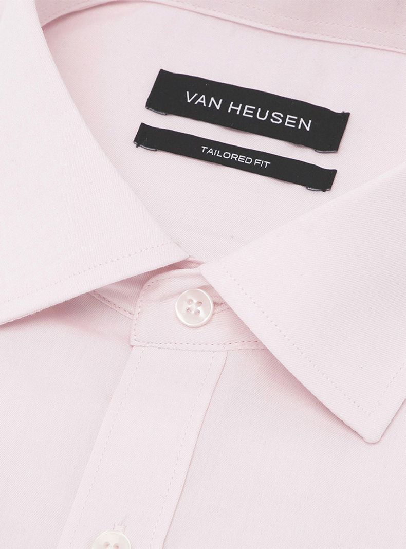 Camisa Rosa Claro Van Heusen Formal Hombre Sin Bolsillo Cuello Italiano-1