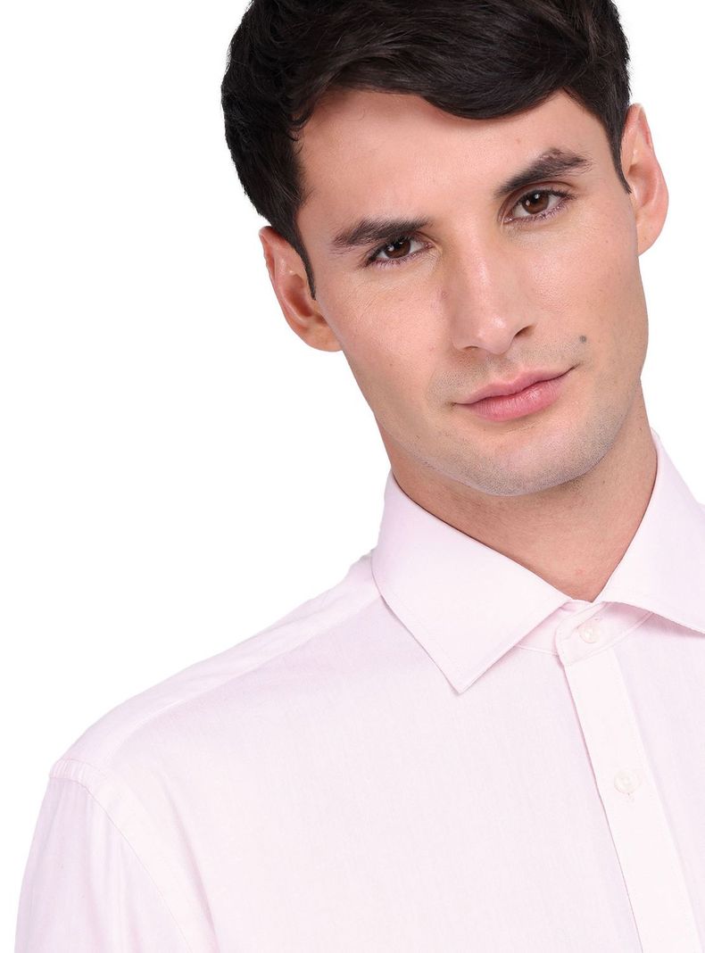Camisa Rosa Claro Van Heusen Formal Hombre Sin Bolsillo Cuello Italiano-4