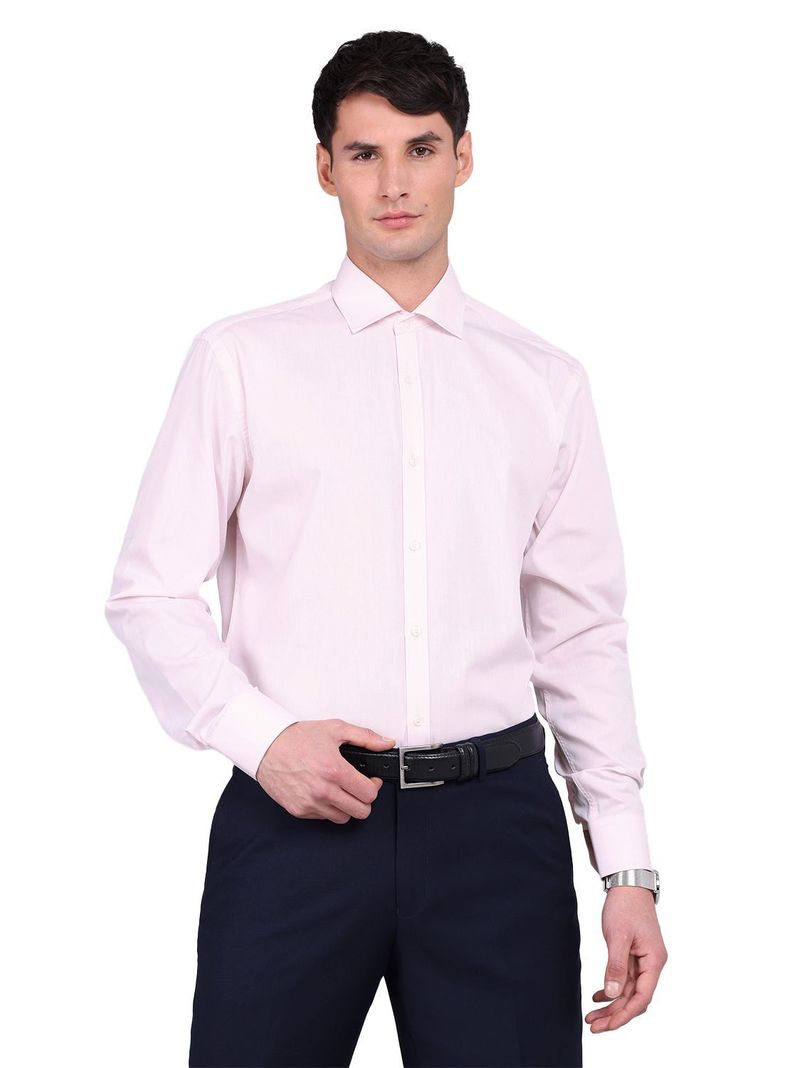 Camisa Rosa Claro Van Heusen Formal Hombre Sin Bolsillo Cuello Italiano-5