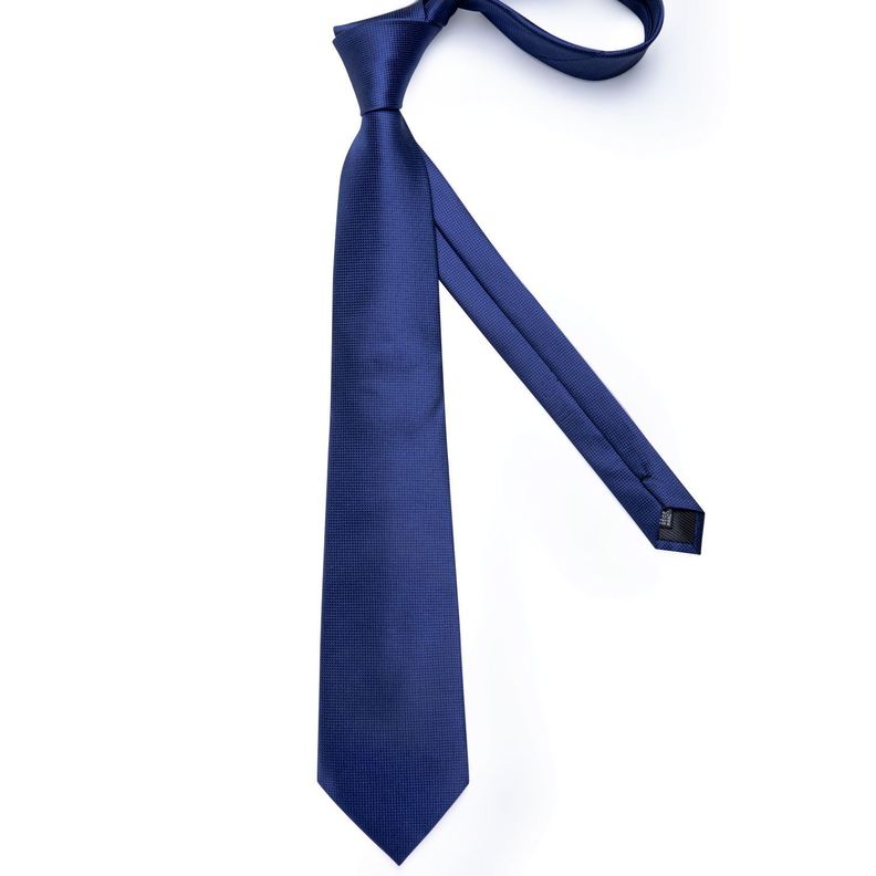 Corbata Azul Hombre Seda + Paño + Colleras. Modelo Azul Classic-4