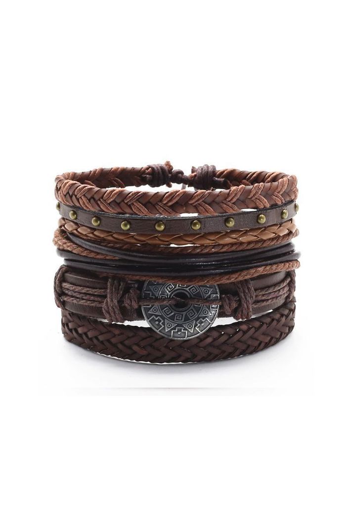 Pulsera Cuero Unisex. Modelo Azteca-0