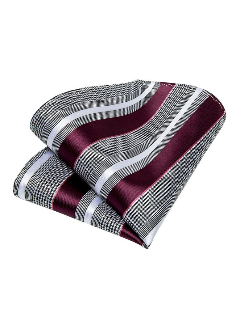 Set Corbata + Paño + Collera formal hombre. Modelo Sangría Gris-3