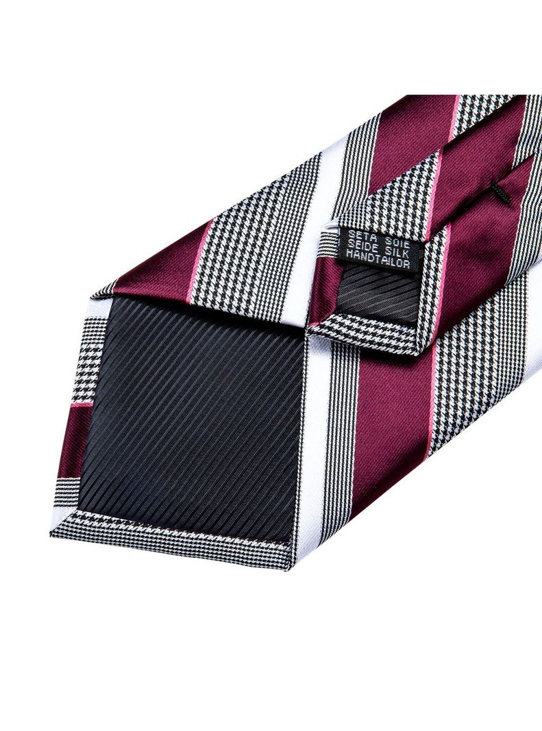 Set Corbata + Paño + Collera formal hombre. Modelo Sangría Gris-4