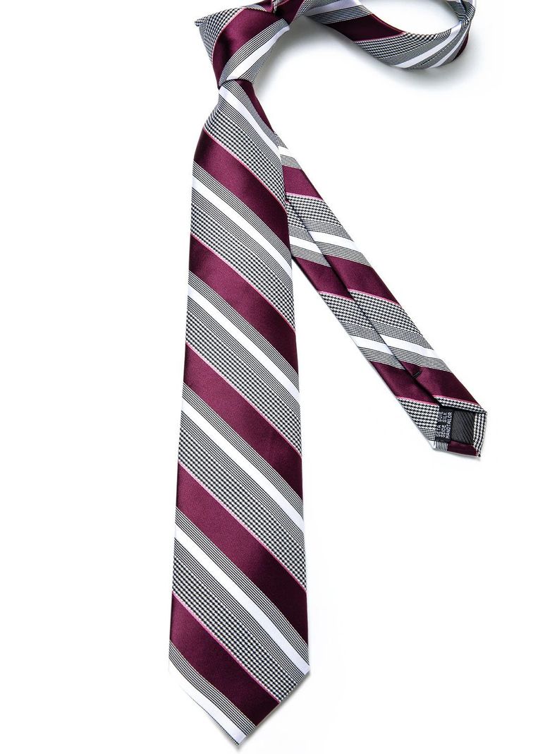 Set Corbata + Paño + Collera formal hombre. Modelo Sangría Gris-5