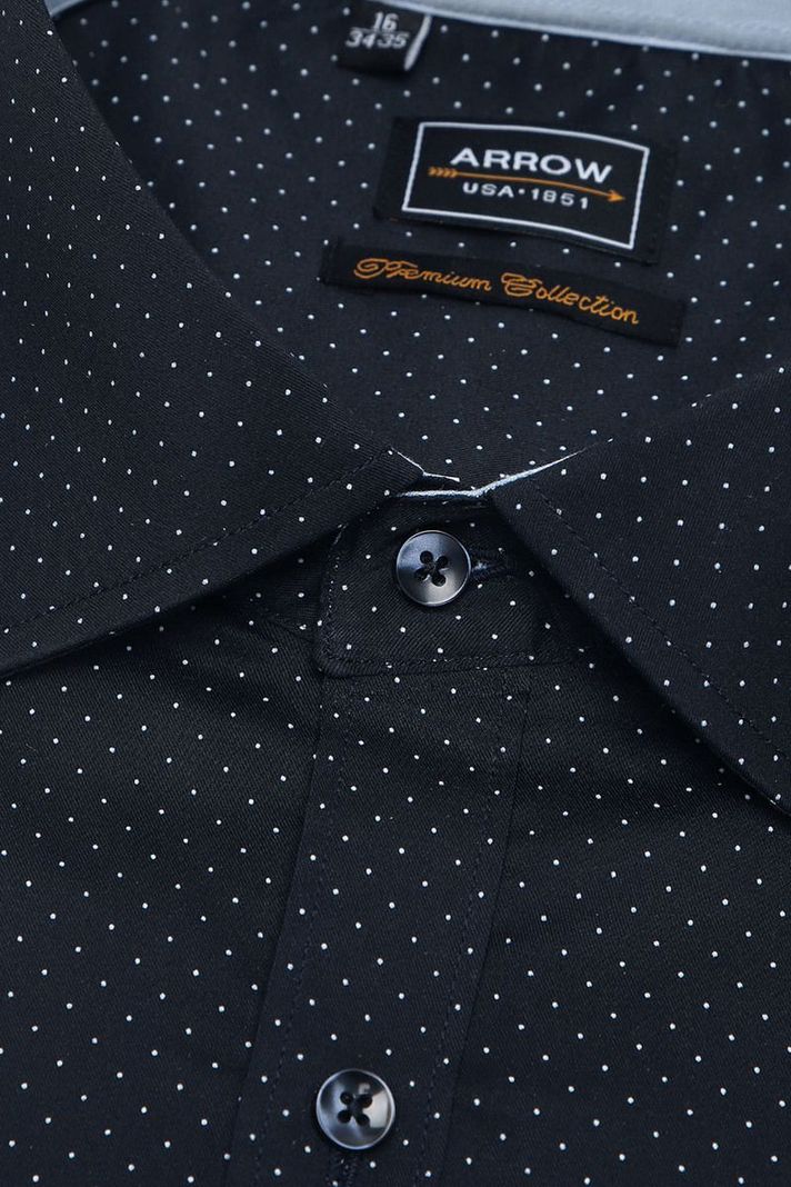 Camisa Formal Slim Fit ARROW Puntos Spandex Hombre Cuello Italiano Sin Bolsillo-1