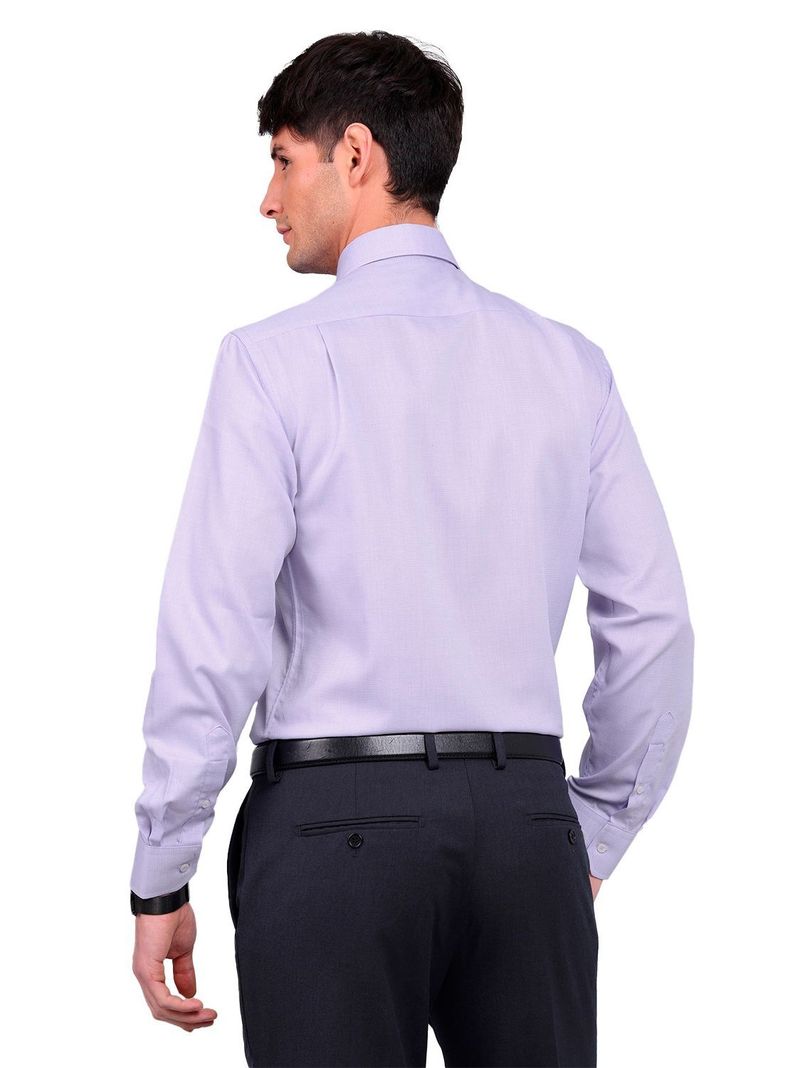 Camisa Hombre Slim Fit Formal Lila Claro Sin Bolsillo Cuello Italiano Van Heusen-2