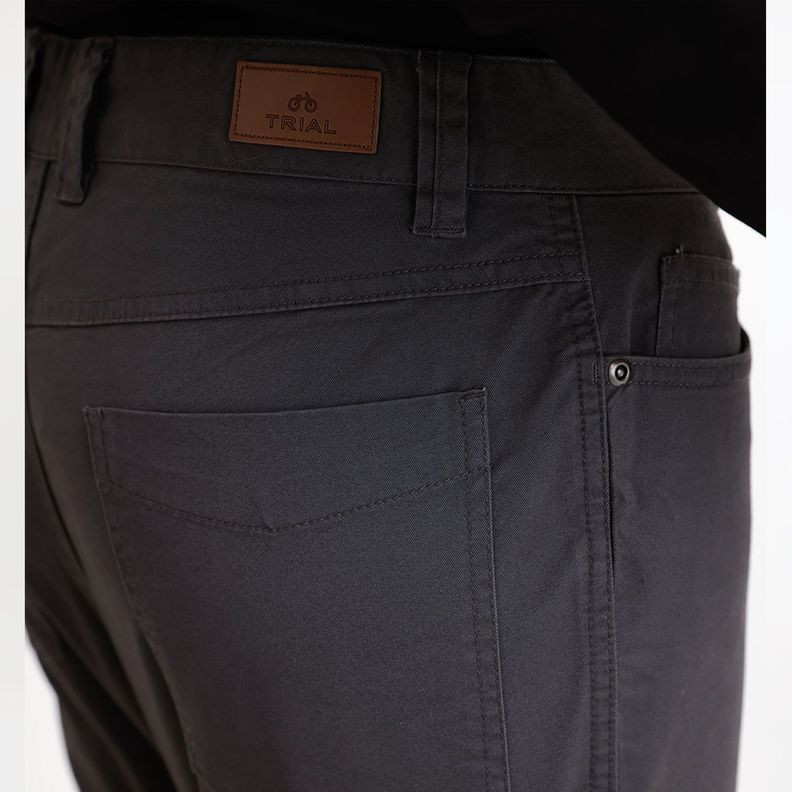 Pantalón Gris Trial Hombre Slim Algodón Liso Vinci Semiformal Trabajo-2