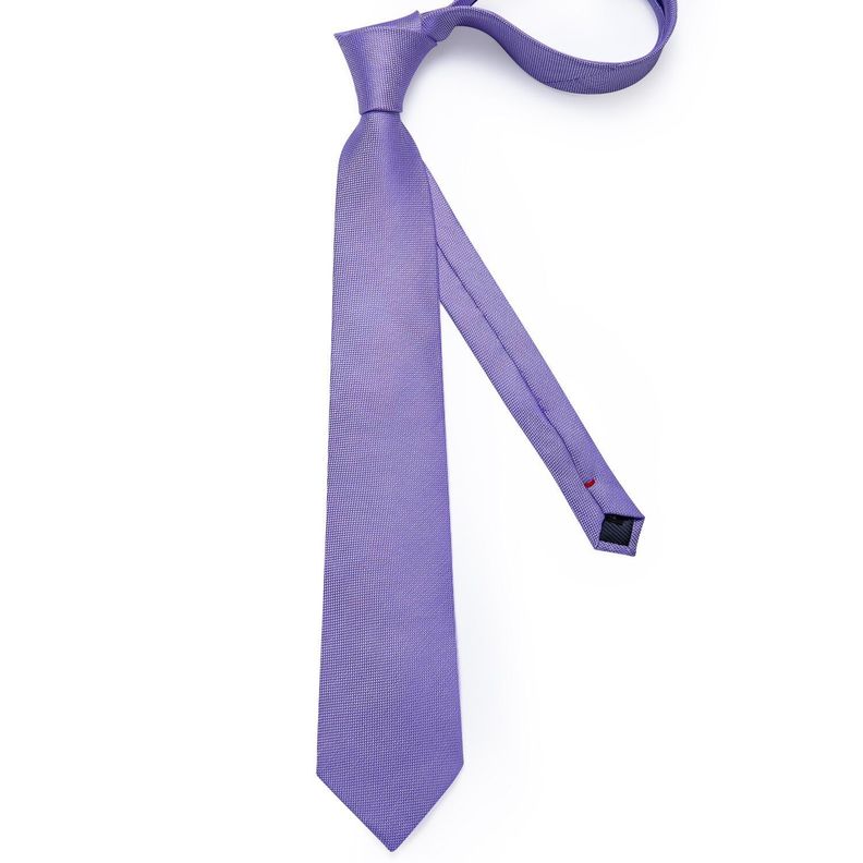 Corbata Lila Hombre Seda + Paño + Colleras formal. Modelo Lila Classic-4