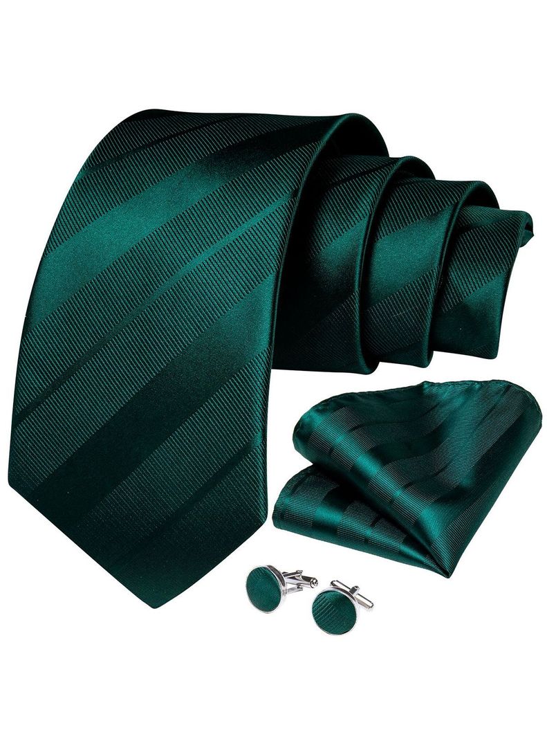 Set Corbata + Paño + Collera formal hombre. Modelo Emerald-0