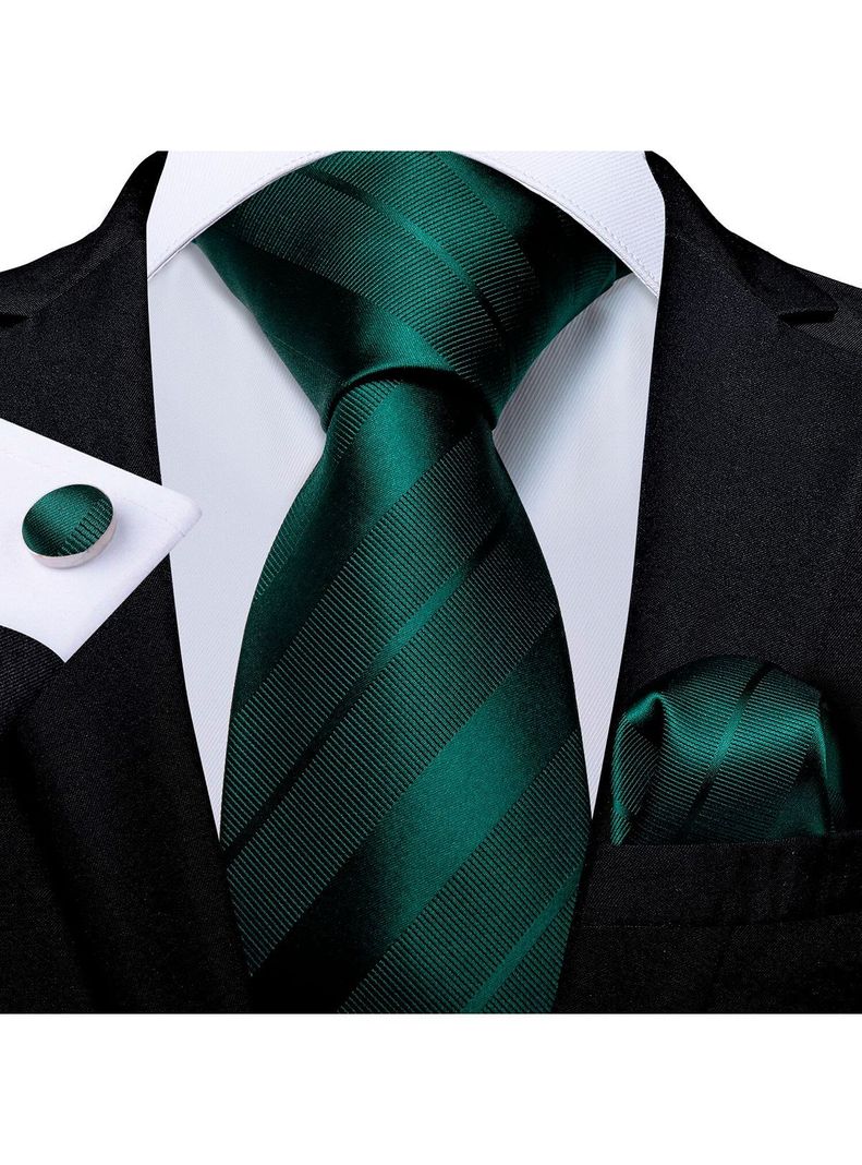 Set Corbata + Paño + Collera formal hombre. Modelo Emerald-1