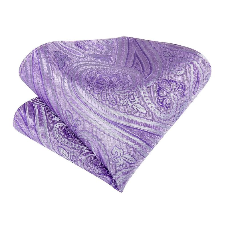 Corbata Gruesa Ascot + Paño + Colleras hombre. Lila Flores-4