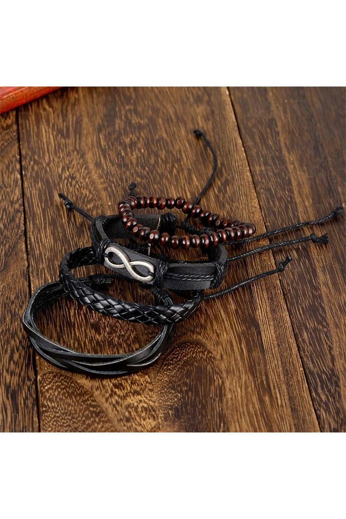 Pulsera Cuero Negra Unisex. Modelo Ad Infinitum-6