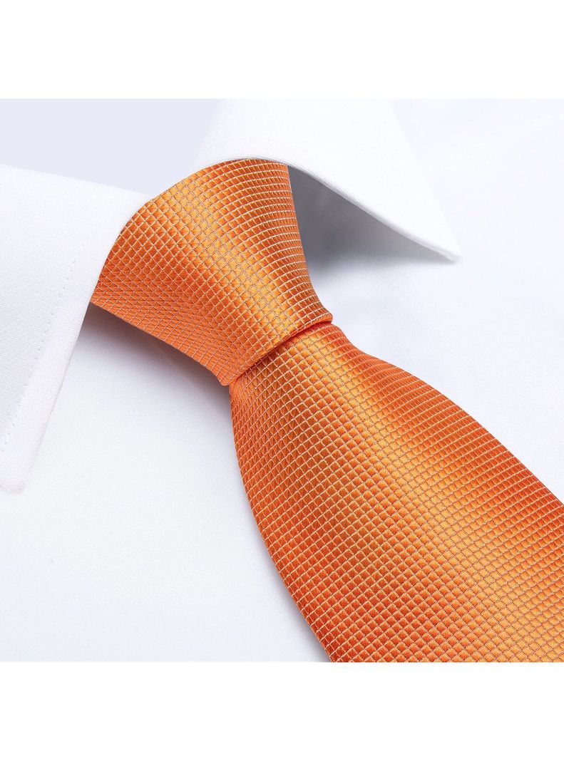 Set Corbata + Paño + Collera formal hombre. Modelo Naranjo Classic-2