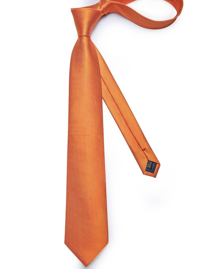 Set Corbata + Paño + Collera formal hombre. Modelo Naranjo Classic-5