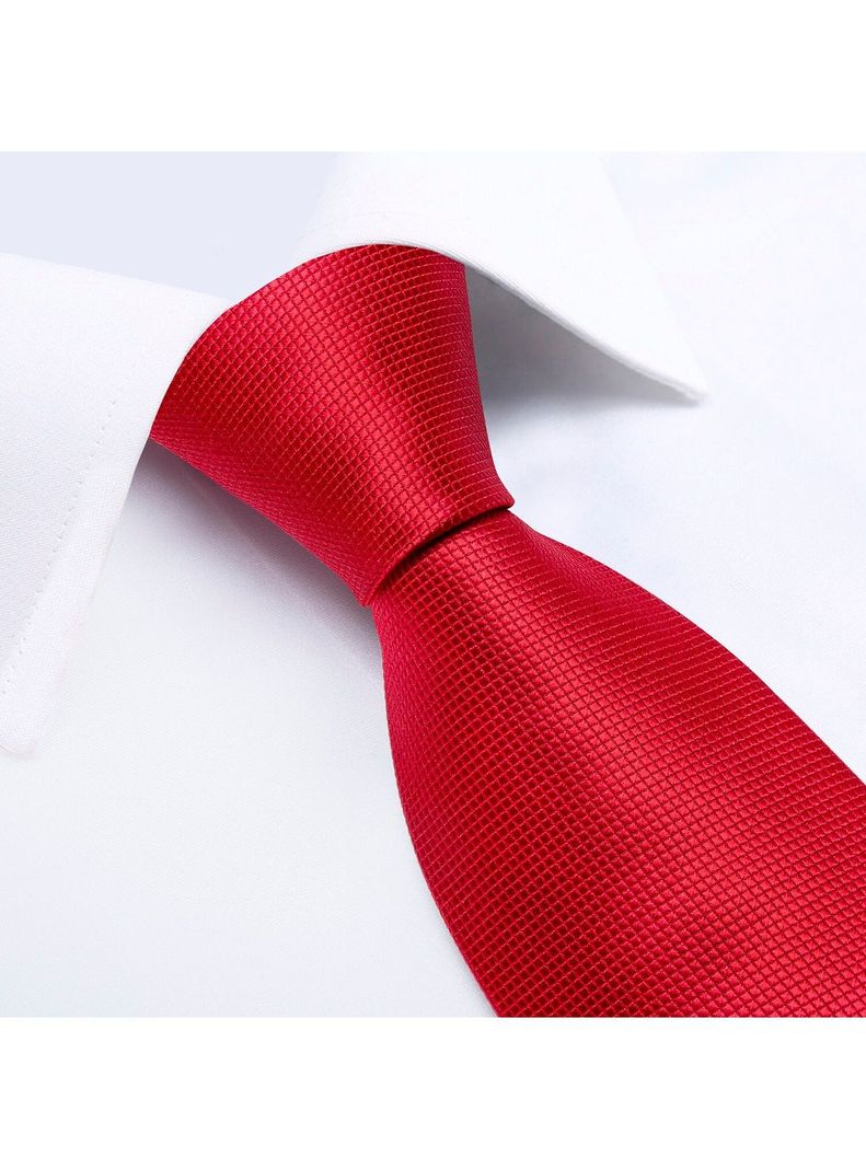 Set Corbata + Paño + Collera formal hombre. Modelo Rojo Classic-2